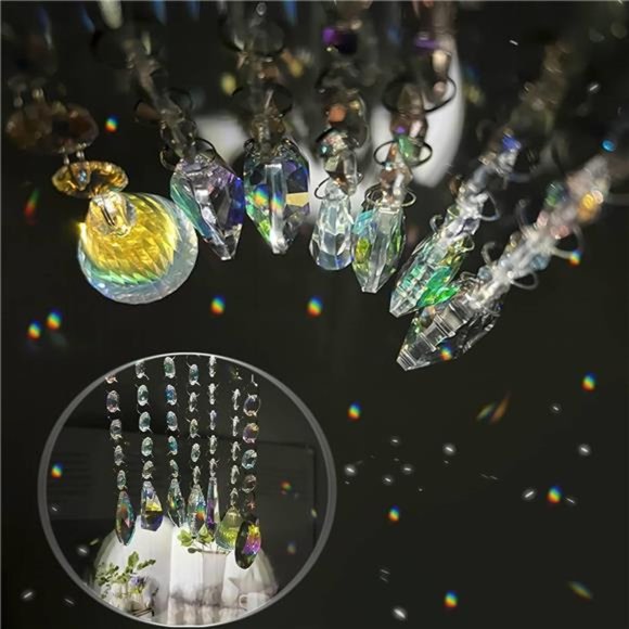 Sun Catchers with Crystals, 7 Pcs Hanging Crystals Suncatchers for Windows - Picture 5 of 7